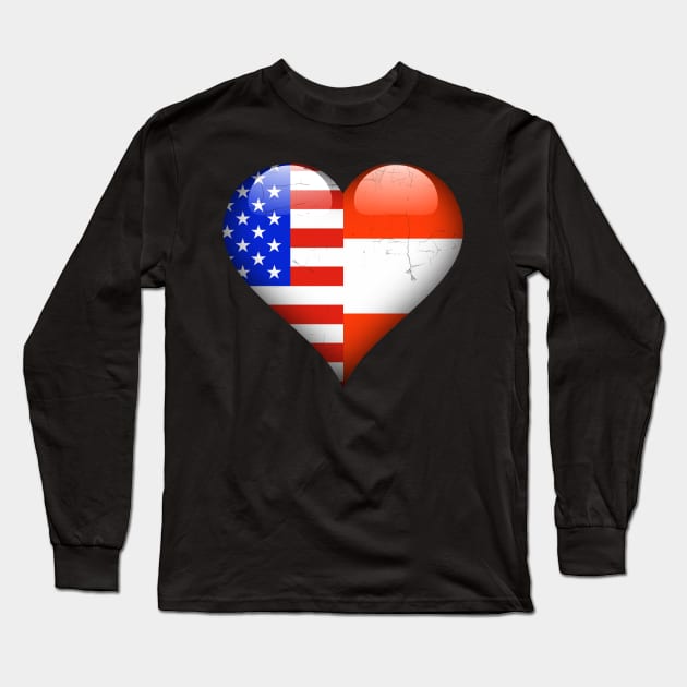 Half American Half Austrian - Gift for Austria From Austrian Long Sleeve T-Shirt by Country Flags